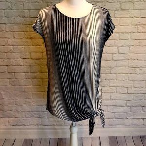 Max Studio Navy & White Top, Size M